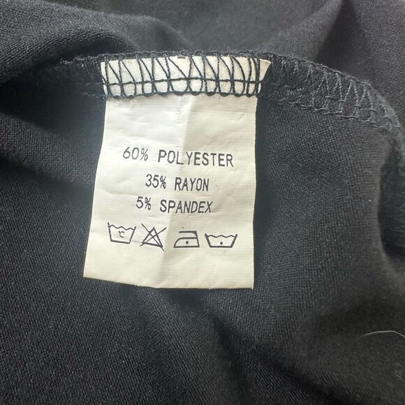 Boutique Women's L Lace Trim Flutter Sleeve VNeck Top Black Sophisticated Basic - Picture 6 of 9